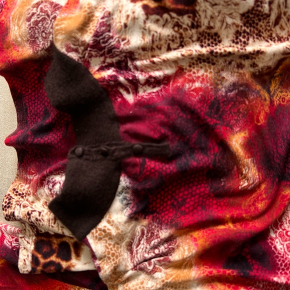 Bella Valentina Women's Silk-Cashmere Orange Mock Neck Top Long Sleeve Size M-L - Picture 3 of 6